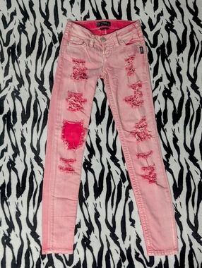 Pink Distressed SILVER CAMDEN Women’s Jeans size 24